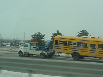 A Good Bus
Tammy and I saw this scene on the way home from seeing the Doctor in Grand Blanc. I said "there goes a good bus!"  And promptly got thumped. ;)
