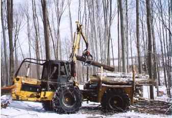 iron_mule_forwarder_back_to_work
Iron Mule Forwarder Is Back To Work With New Tire, Treais timber harvest; 4/05
