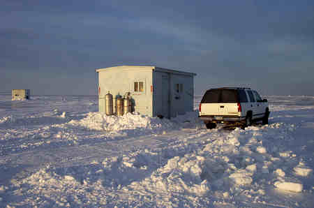 Our ice shack. Home Sweet Home for 3 days and nights.
Our ice shack. Home Sweet Home for 3 days and nights.
