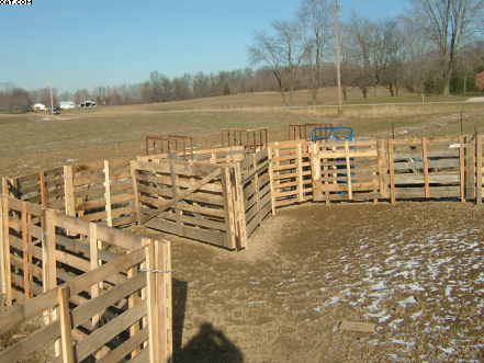 Portable corral
We built this portable corral for use by our cattle operation.  It is built mostly from odds and ends from our sawmill production
