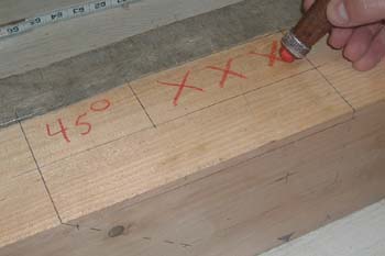 Brace mortise with labels of angle section.
