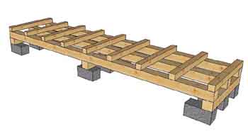Lumber drying frame base.
