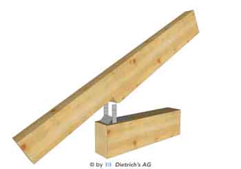 Rafter to tie connection using a metal bracket
This type of overhanging rafter can be done using this type of metal bracket to secure the rafter to the tie.
