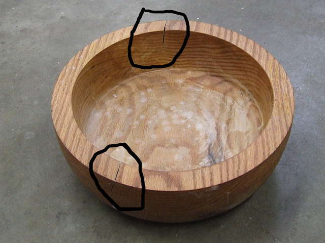 Cracked red oak bowl
