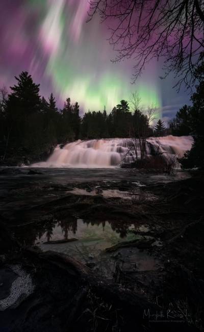 Northern Lights over Bond Falls
