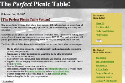 perfectpicnictable.com
Screen shot of bets site in progress
