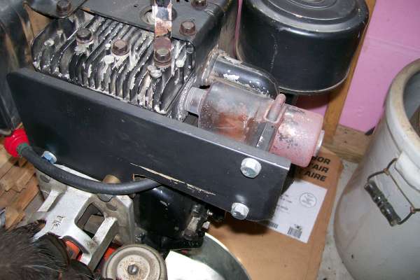 Muffler bracket
B&S splitter engine loose muffler fix
