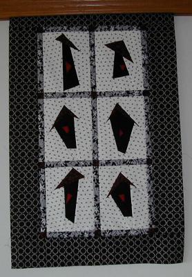 Crooked_Cabin_Quilt
Steve (Burlkraft)'s friend's sis had a class in black/white quilting, and this was a project of my wife's from her class. 
Keywords: Quilts