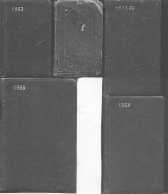 CivilWar_Diaries
4 diaries kept during 3 years of the Civil War, and one bible
Keywords: Diaries