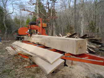 sawing on the road
sawing 26inch white oak for 2x10x16's
