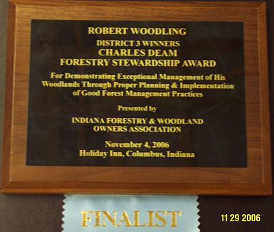 Charles Deam District 3 Award
Plaque given to recognize the District Award for the Charles Deam Forestry Stewardship Award 2006
Keywords: OWW award Deam
