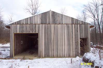 West wall weathering
Effects of weathering on yellow poplar siding after a few months
Keywords: siding poplar barn