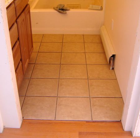 Bathroom tiles and vanity
