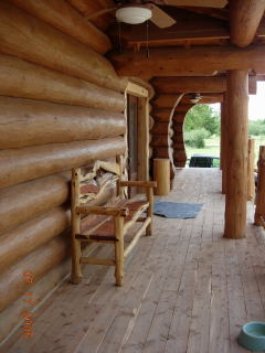 Cedar bench, decking
