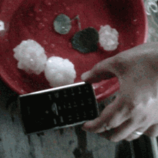 hail storm that oj stepson had in hallowell june 2100
hail almost as big as gold balls. real odd in maine this size. put 20-30 dents in oj car. haley,his daughter,our granddaughter was going to work and broke her windshield.
