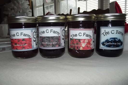 jam and jelly
8oz jars for the 2012 Christmas contest,raspberry,blackberry,strawberry rhubarb,blueberry
