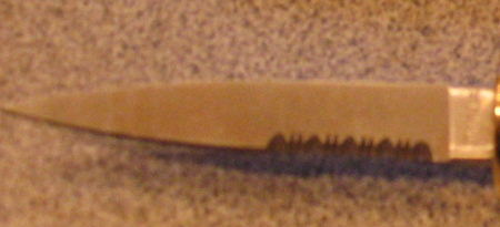 Knife
 Blade on knife from Patty and Norm 
