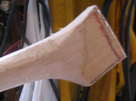 making an axe handle
Line of palm to make fawn's foot
