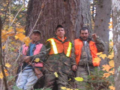 14'8" dbh Pine tree
Came across this one while moose hunting , fall of 2005 , had to go get my nephews to come have a look at it . 
