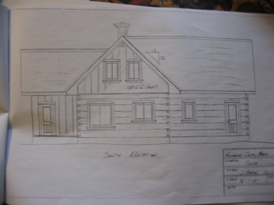 South elevation plan
 Here is part of the plans for the house . South elevation .
