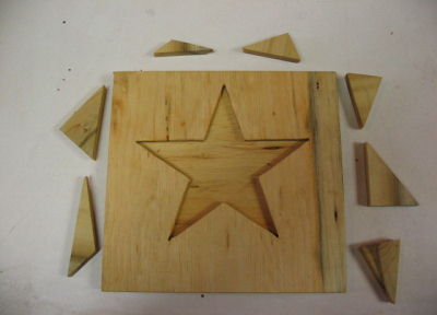 Star puzzel
Fit all the peices together and form a star 
