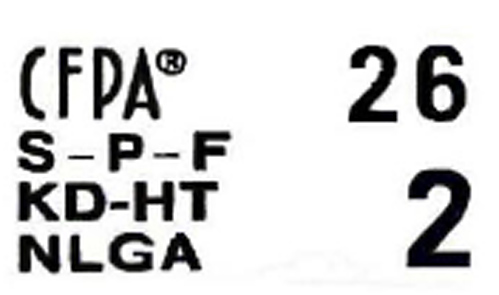 Central Forest Products Association (Sask-Man) grade stamp
