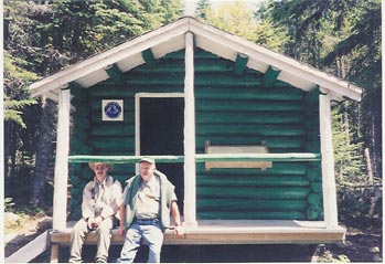 SwampDonkey and his uncle at a Rangers Camp near the fire tower at Mount Carleton.
