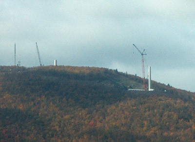Windmills being erected on Mars Hill, Maine
