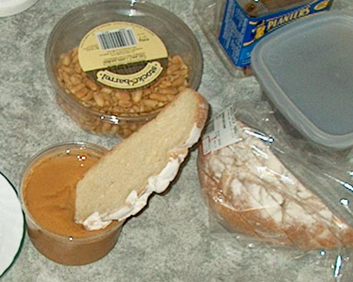natural peanut butter and unsalted peanuts
