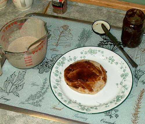 buckwheat pancakes and apple butter
