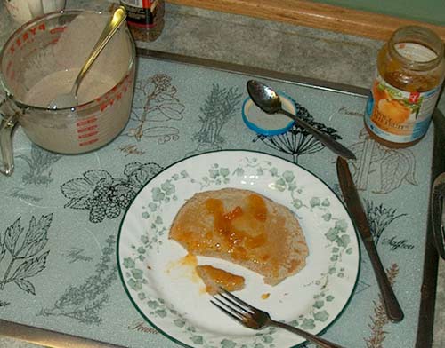 buckwheat pancakes and apricot jam
