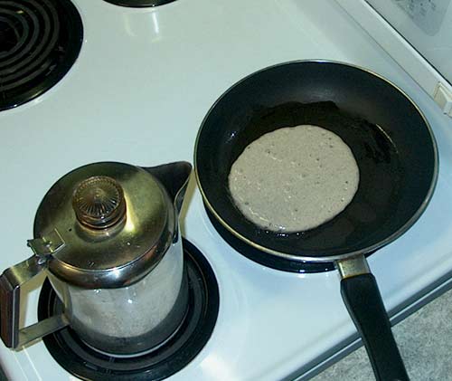 buckwheat pancakes and coffee
