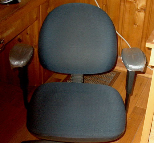 revitalized chair arms with duct tape
