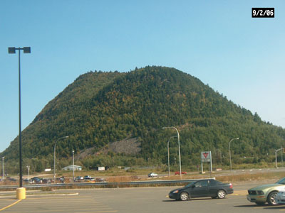 Sugarloaf mountain as seen from the Walmart shopping centre in Cambelton, NB
