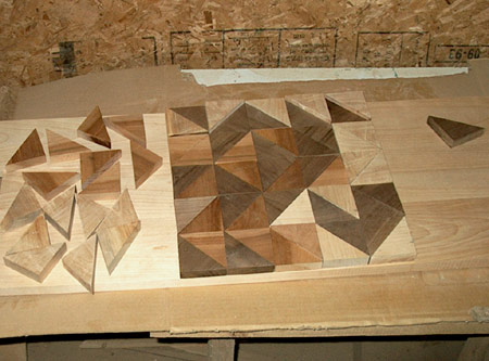 wooden triangles
