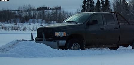 plow on truck
Pushing 6" of light snow - no effort
