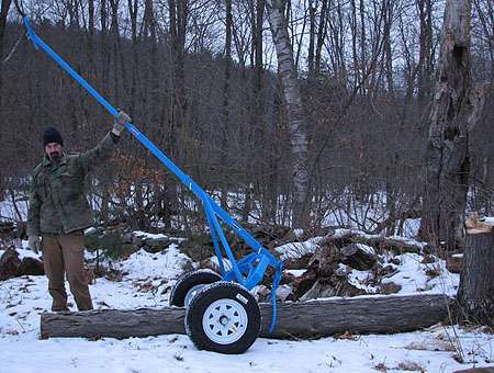 Mark7-06
First major challenge, Shag Bark Hickory ~1250 lbs.
On my first attempt I got my entire body hanging off the handle.
So I broke the frost holding the log down and reset for more leverage, and waited for my wife/camera person.
