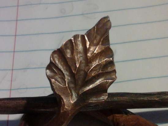 Roman Feeble
Leaf Detail of a Roman feeble I had a blacksmith make this past weekend. Made of Forged Copper
