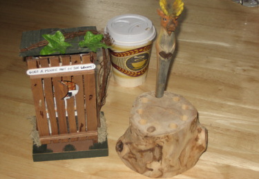 Pencil Holder and Moose Outhouse
