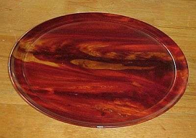 BLOODWOOD CROTCHWOOD PLATE 14 INCHES IN DIA.
