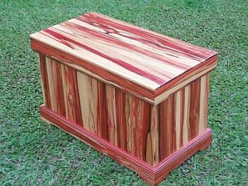 A hope chest I made for the Grandaughter from pink flame wood.
