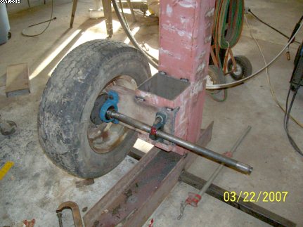 Mounting of drive side axle.
