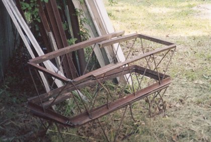 This is salvaged spreader trusses from trailer house frames.
