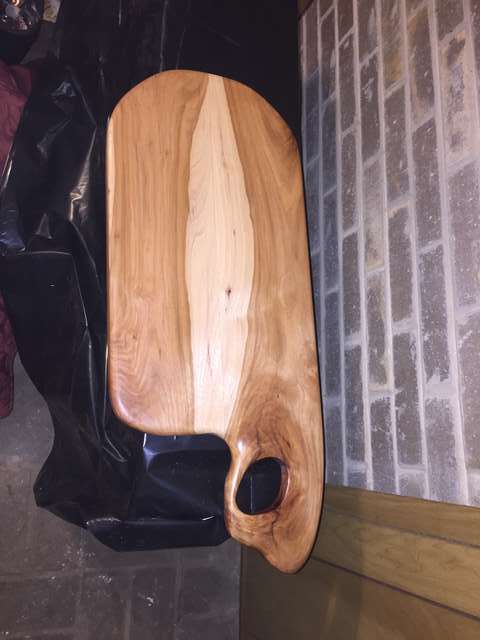 Pecan cutting board
 made from one 6" wide board
Keywords: pecan knot