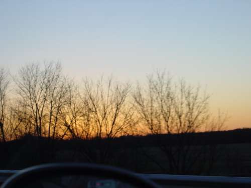 Sunset on the road
Old, driving from North Carolina to Wisconsin
