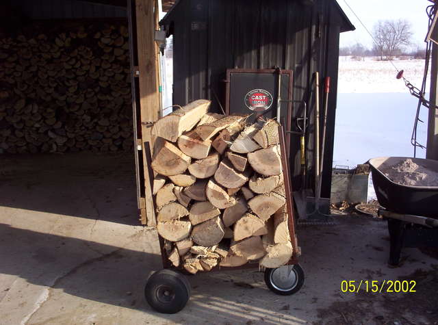 Wood hauler loaded

