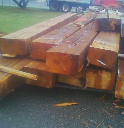 Reclaimed Douglas fir beams
