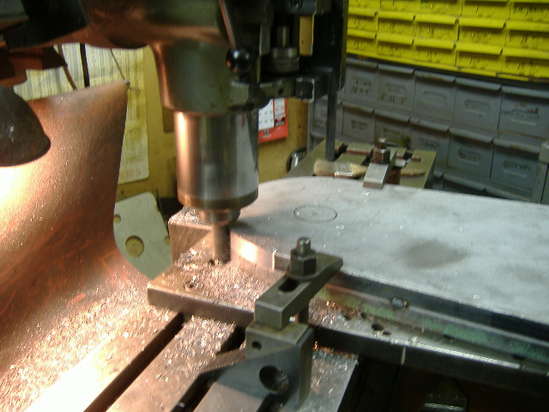 Cutting the outside of the side plates.
