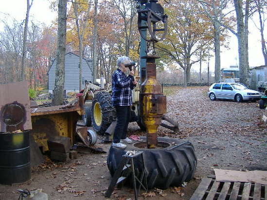 "Hooker" helping me assemble the rear axle housing.
