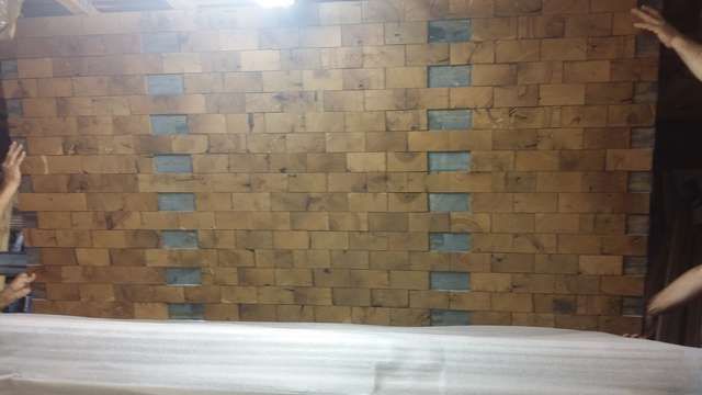 4x8 sheet of glued up tiles
